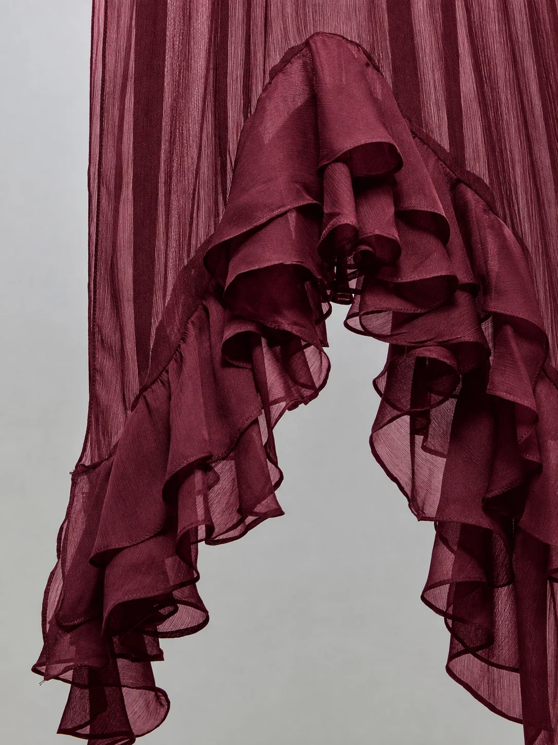 Ruffle Edge shown as a finished hijab, hanging