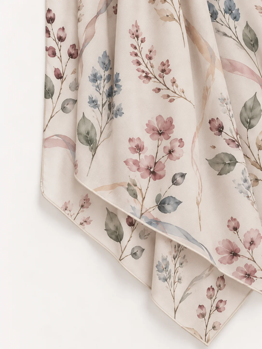 Chiffon Print shown as a finished hijab, hanging